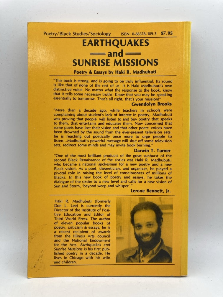 Earthquakes and Sun Rise Missions: Poetry and Essays of Black Renewal