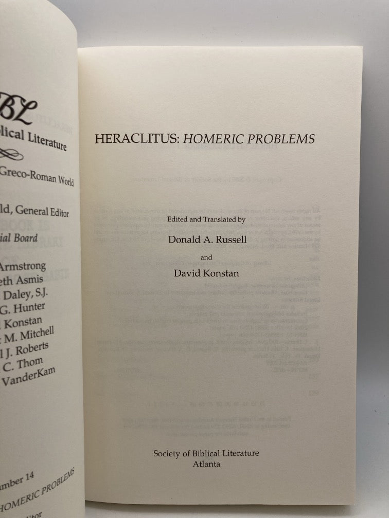 Heraclitus: Homeric Problems (Writings from the Greco-Roman World)
