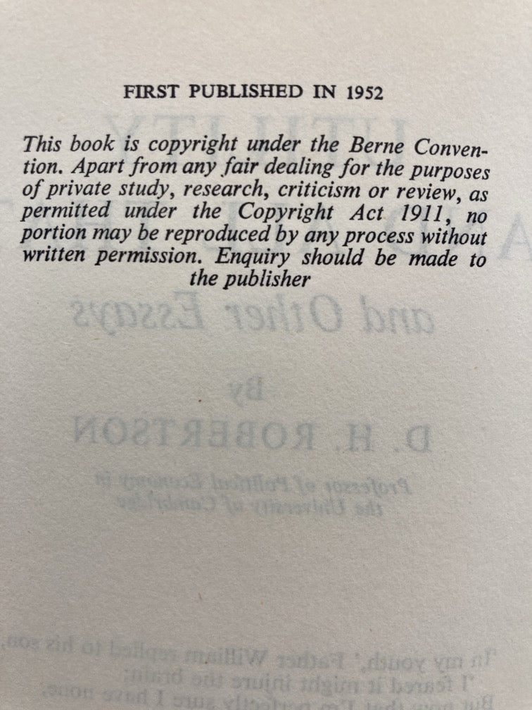Utility and All That - And Other Essays