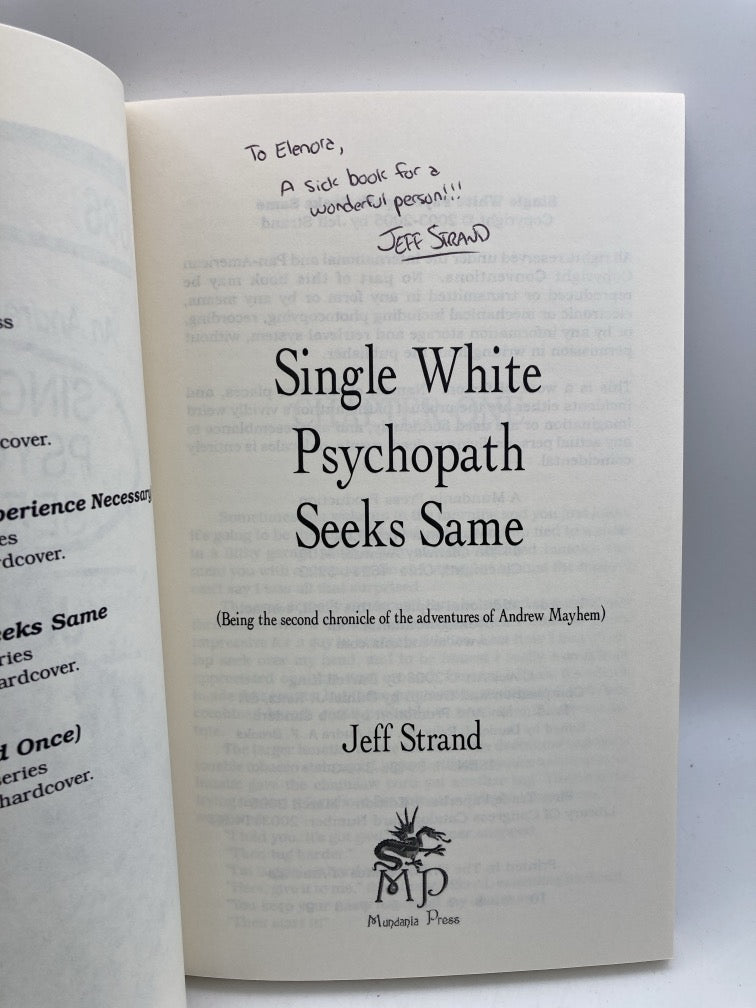Single White Psychopath Seeks Same