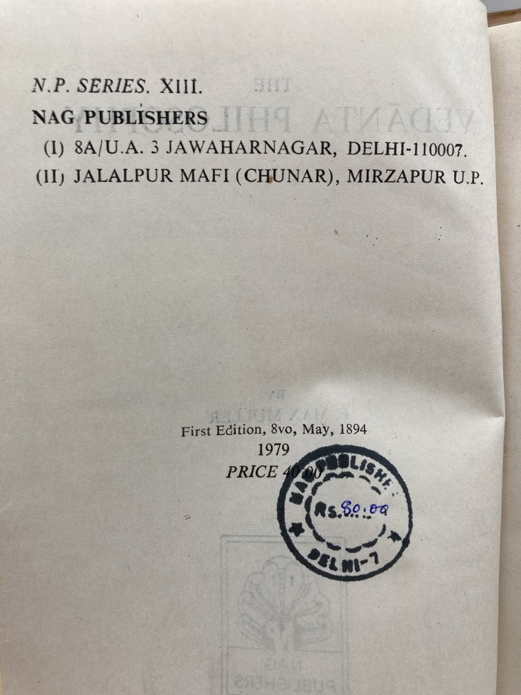 The Vedanta Philosophy