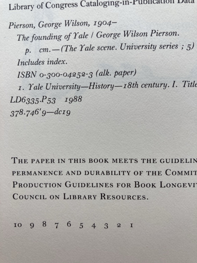 The Founding of Yale: The Legend of the Forty Folios