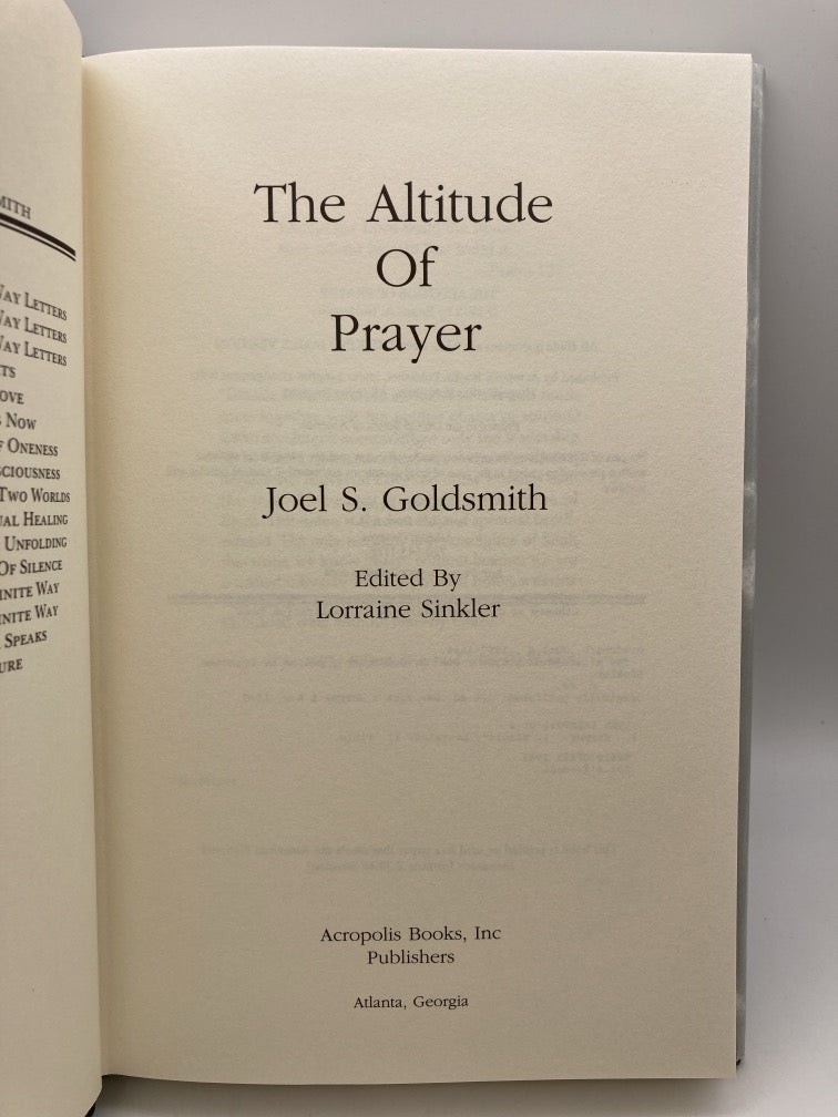The Altitude of Prayer