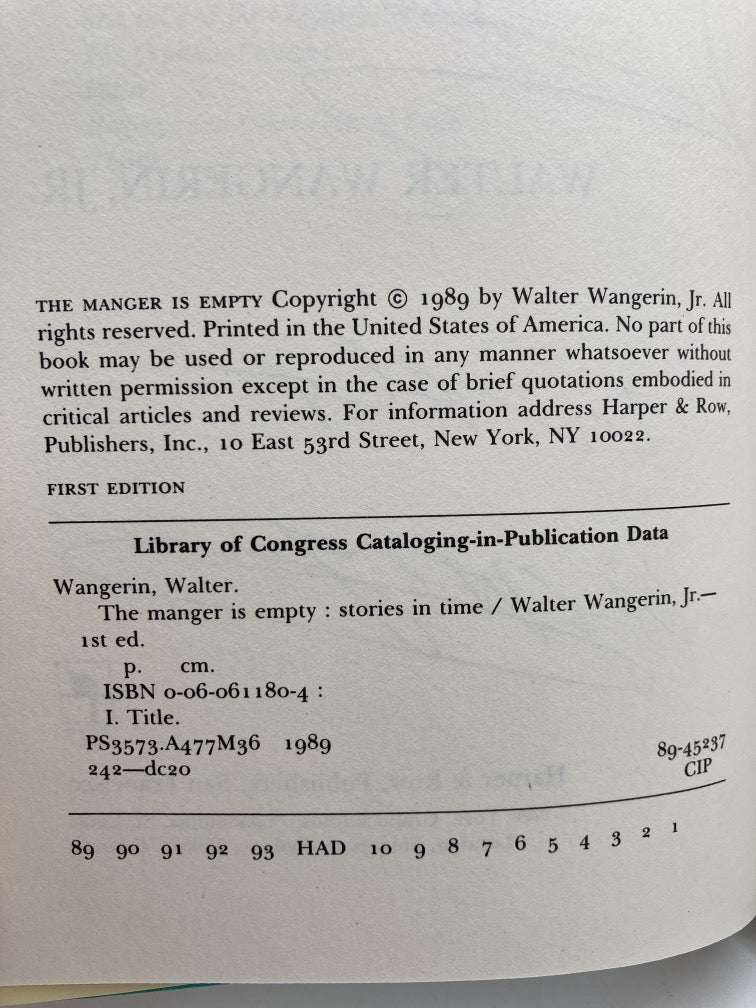 The Manger is Empty: Stories in Time (signed)