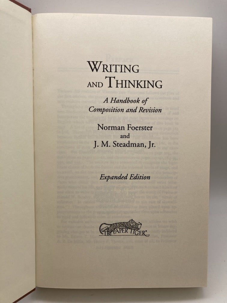 Writing and Thinking: A Handbook of Composition and Revision