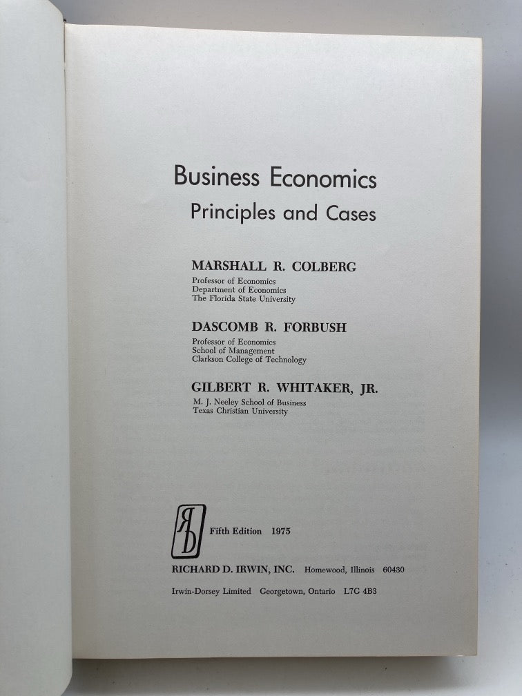 Business Economics: Principles and Cases