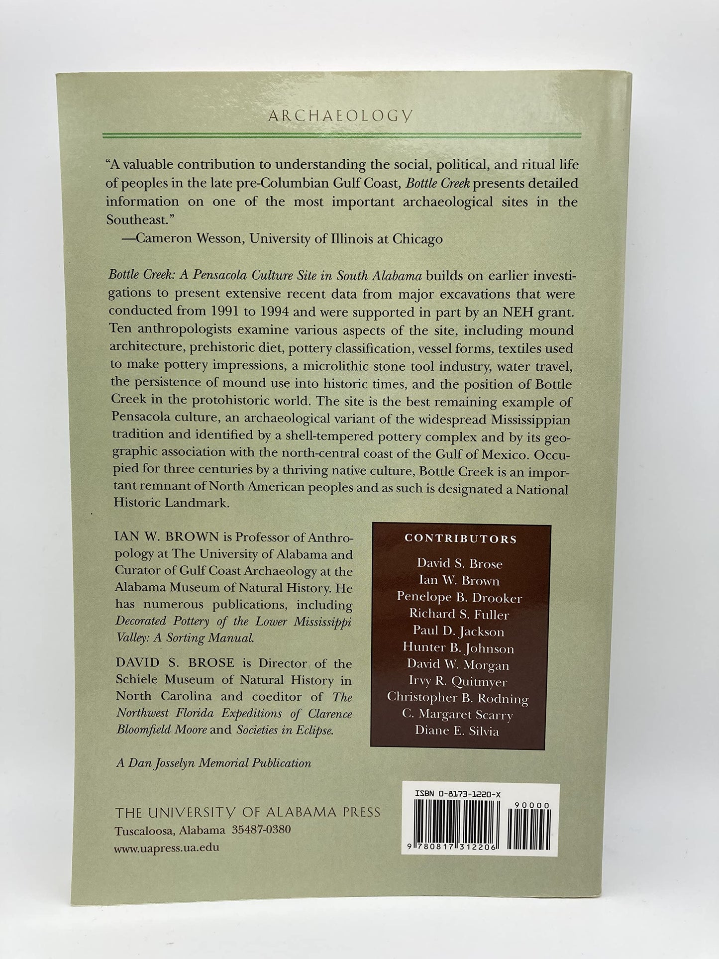 Bottle Creek: A Pensacola Culture Site in South Alabama