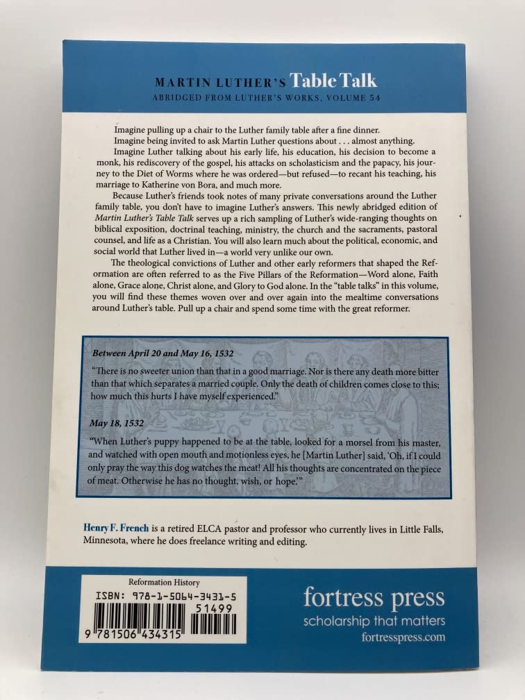 Martin Luthers Table Talk (Luther's Works)