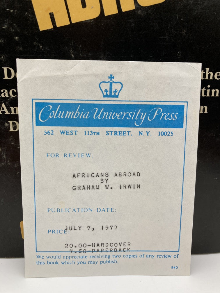 Africans abroad: A documentary history of the Black Diaspora in Asia, Latin America, and the Caribbean during the age of slavery