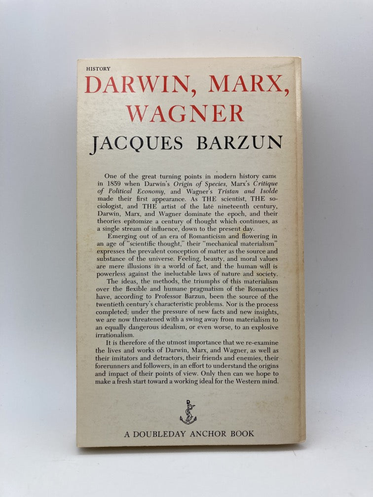 Darwin, Marx, Wagner: Critique of a Heritage