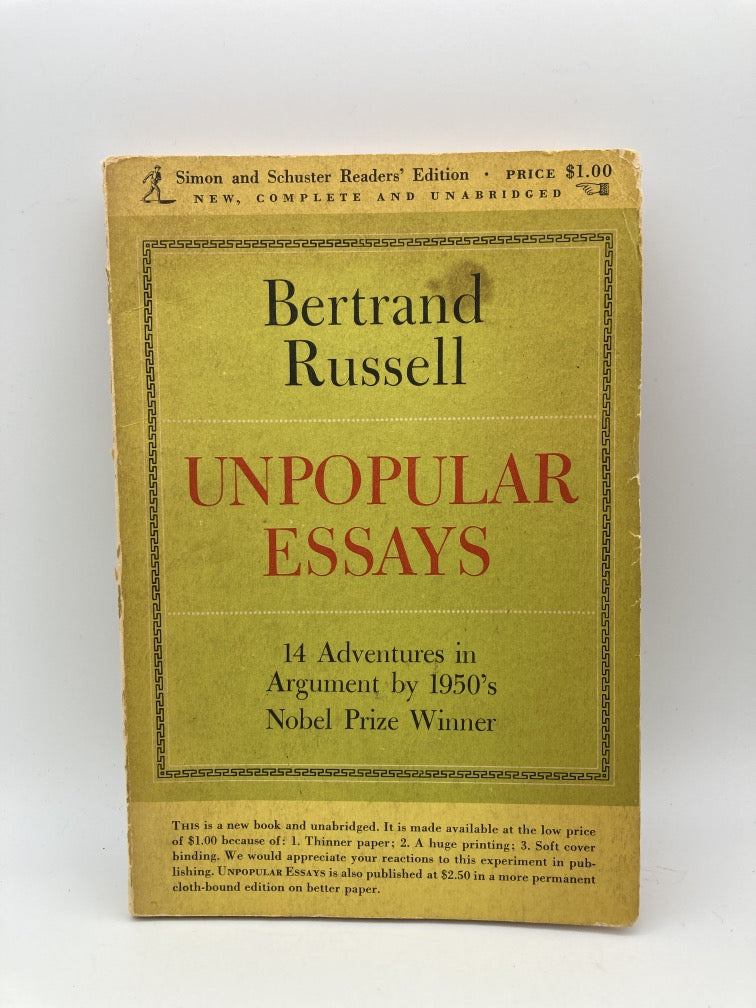 Unpopular Essays by Bertrand Russell