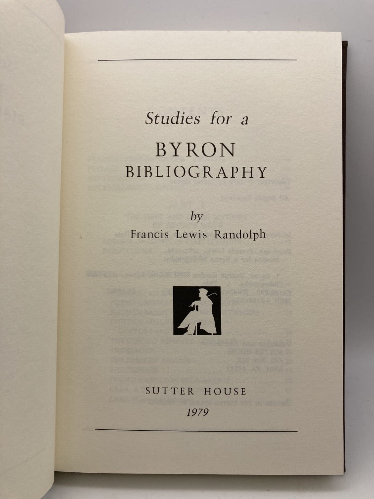 Studies for a Byron Bibliography