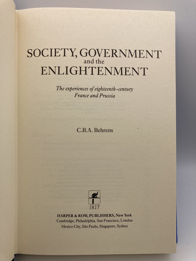 Society, Government and the Enlightenment