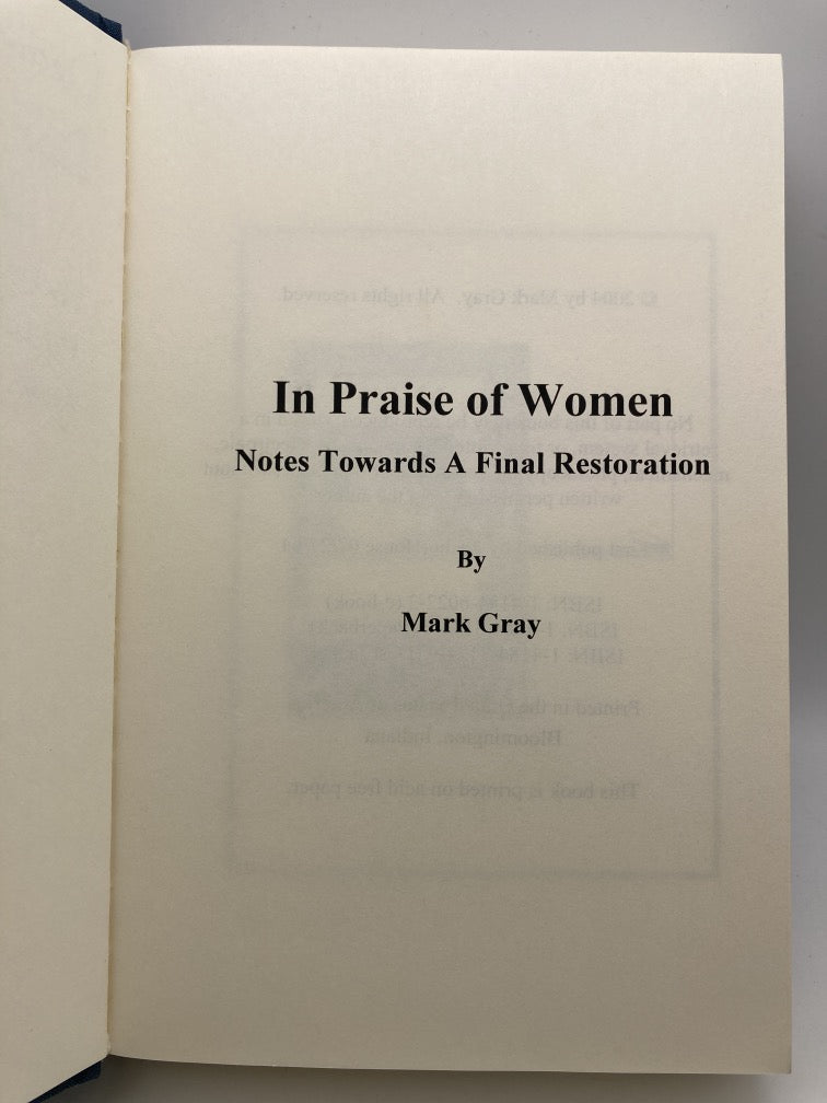 In Praise of Women: Notes Toward a Final Restoration