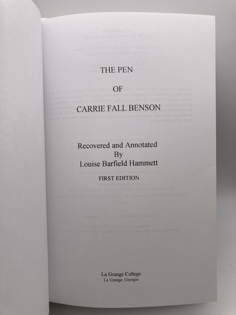 The Pen of Carrie Fall Benson