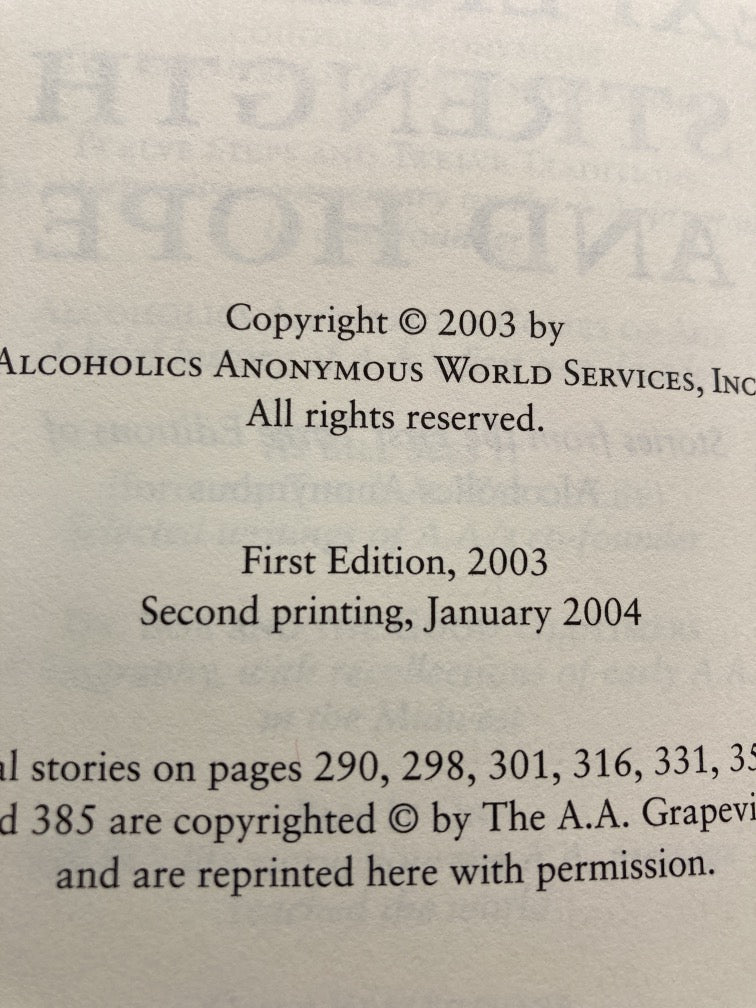 Experience, Strength & Hope: Stories from the First Three Editions of Alcoholics Anonymous