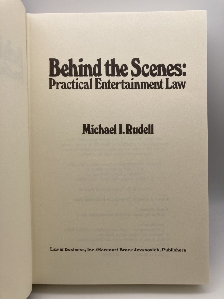 Behind the Scenes: Practical Entertainment Law