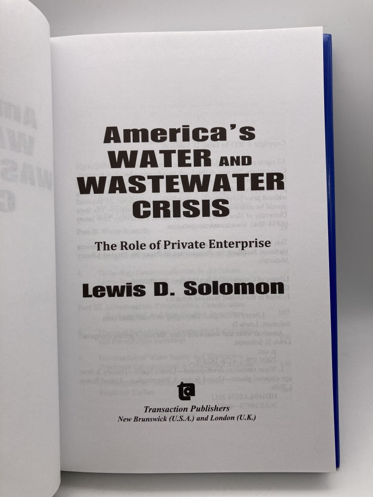 America's Water and Wastewater Crisis: The Role of Private Enterprise