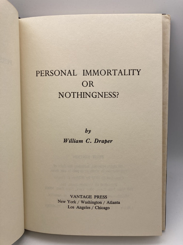 Personal Immortality or Nothingness?