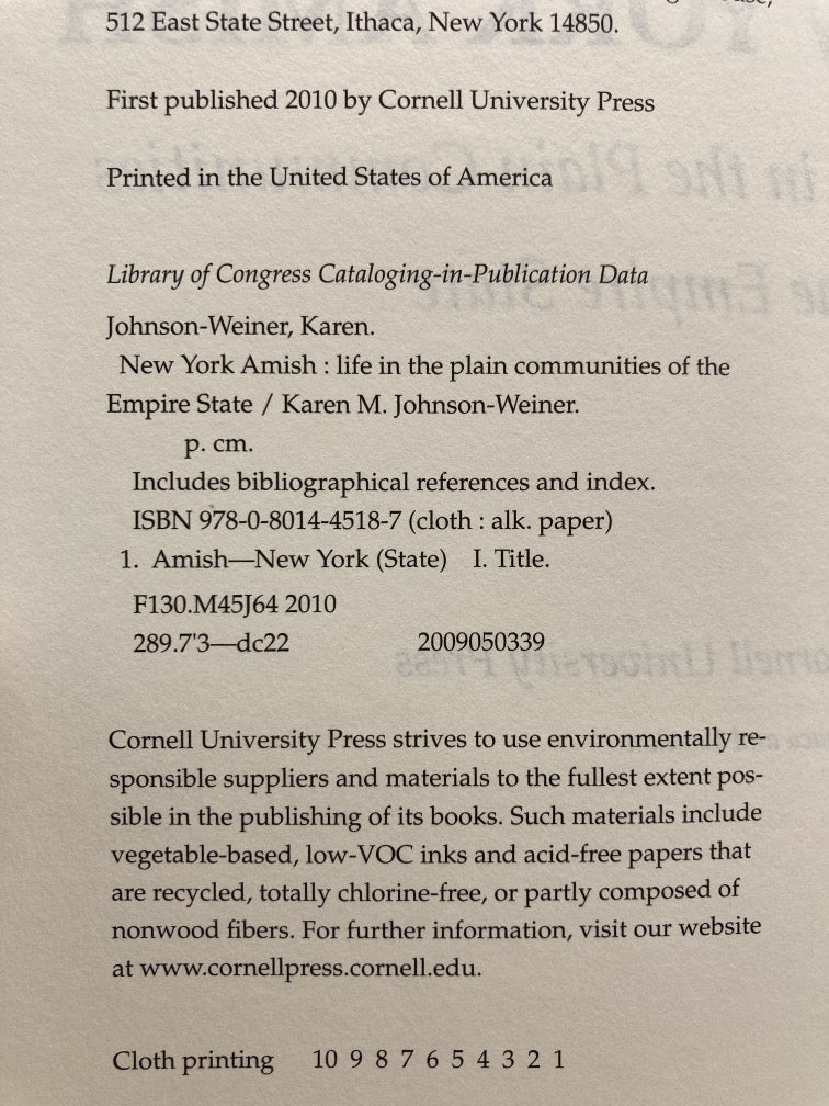 New York Amish: Life in the Plain Communities of the Empire State