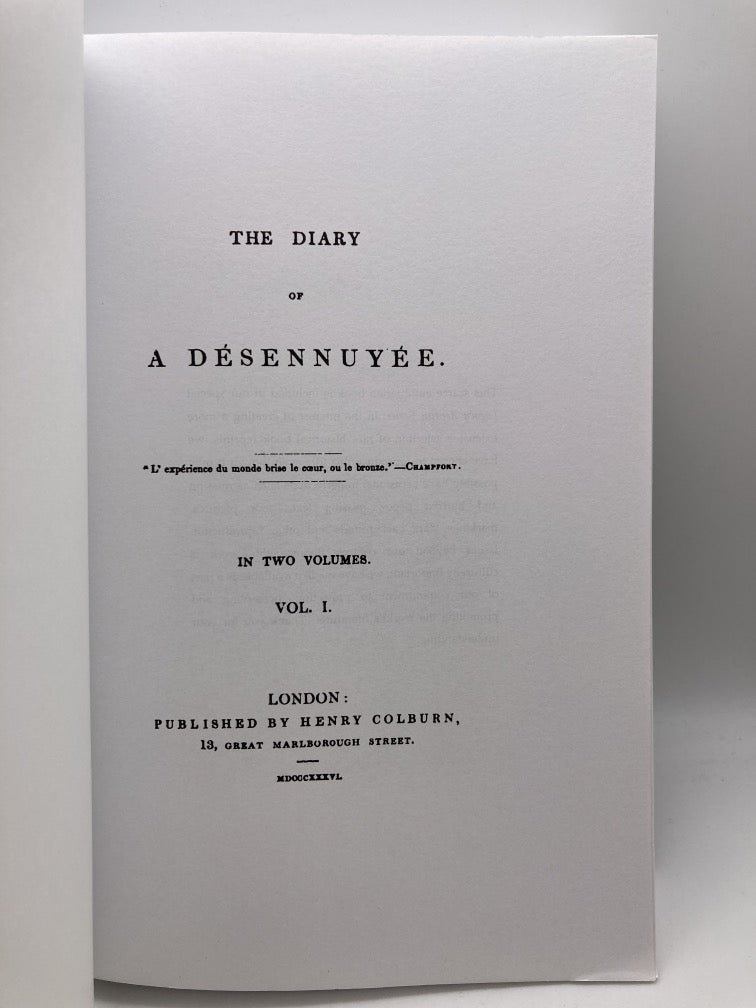 The Diary of a Desennuyee V1 and V2 (1836)