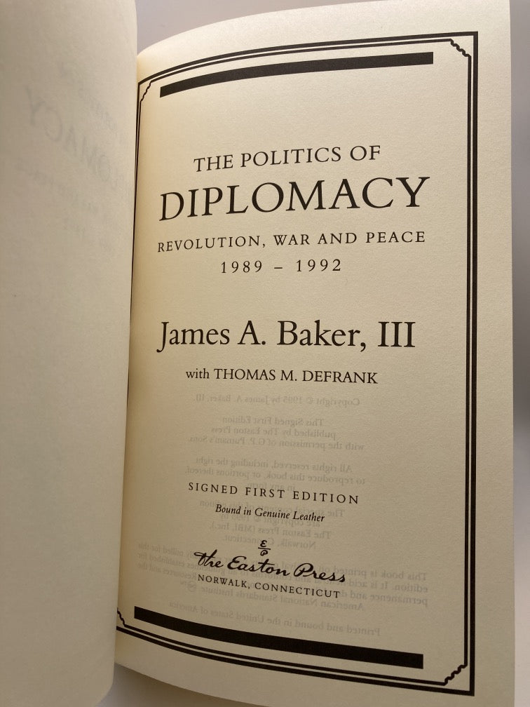 The Politics of Diplomacy (Easton Press Signed First Edition)