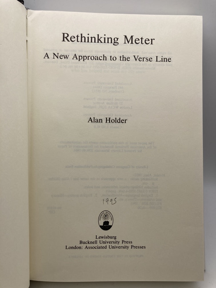 Rethinking Meter: A New Approach to the Verse Line