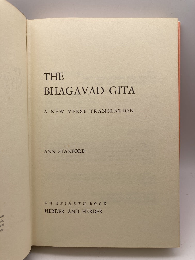 The Bhagavad Gita: A New Verse Translation by Ann Stanford