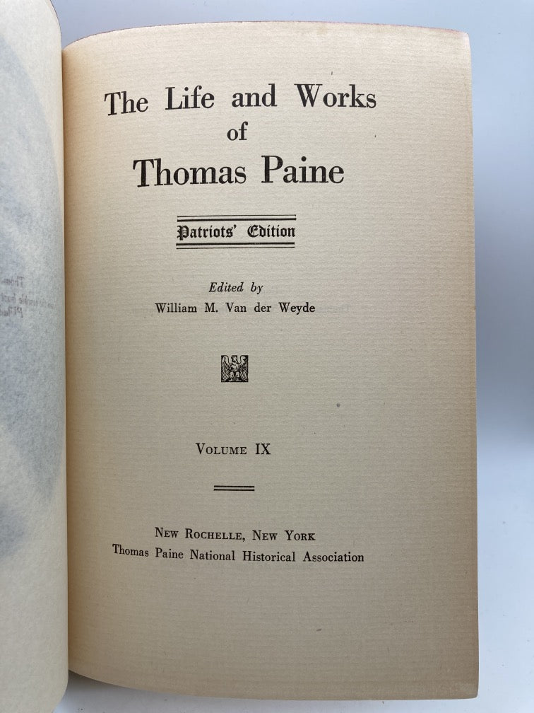 The Life and Works of Thomas Paine: Vol. IX Theological Discussions