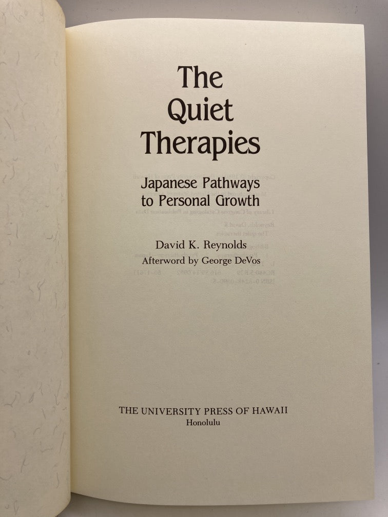 The Quiet Therapies: Japanese Pathways to Personal Growth