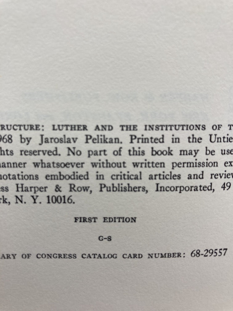 Spirit Versus Structure: Luther and the Institutions of the Church