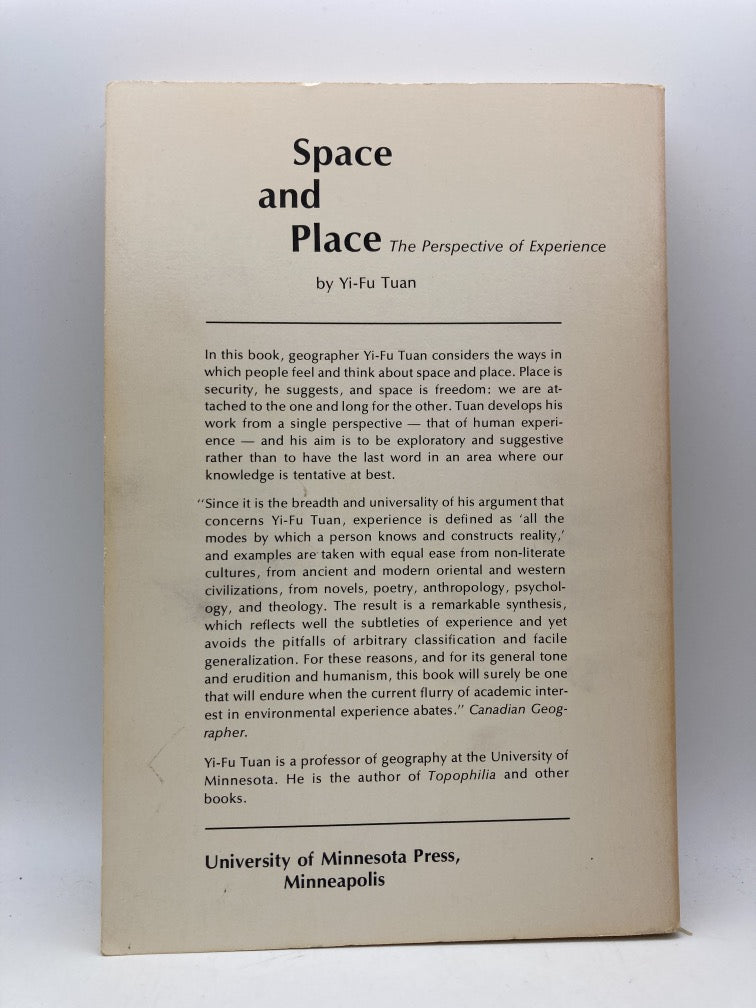 Space and Place: The Perspective of Experience