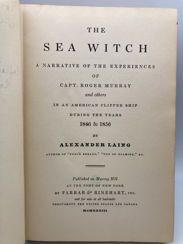 The Sea Witch: A Narrative of the Experiences of Capt. Roger Murray