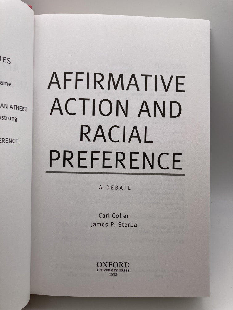 Affirmative Action and Racial Preference: A Debate