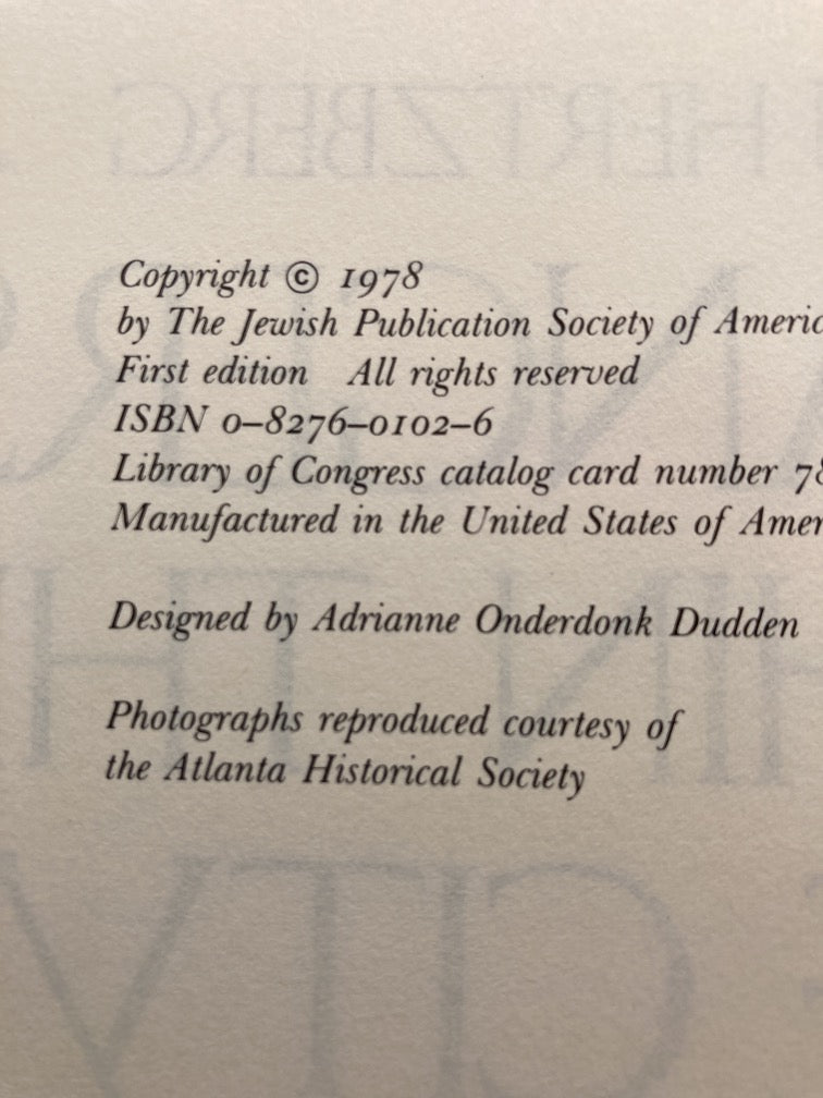 Strangers Within the Gate City: The Jews of Atlanta 1845-1915