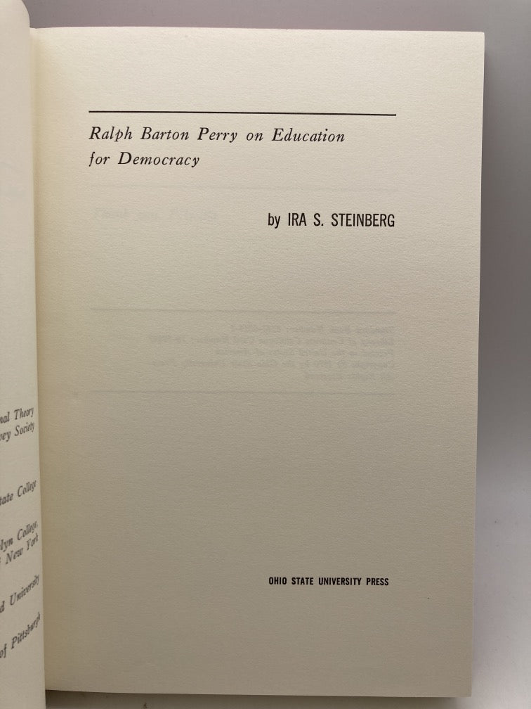 Ralph Barton Perry on Education for Democracy