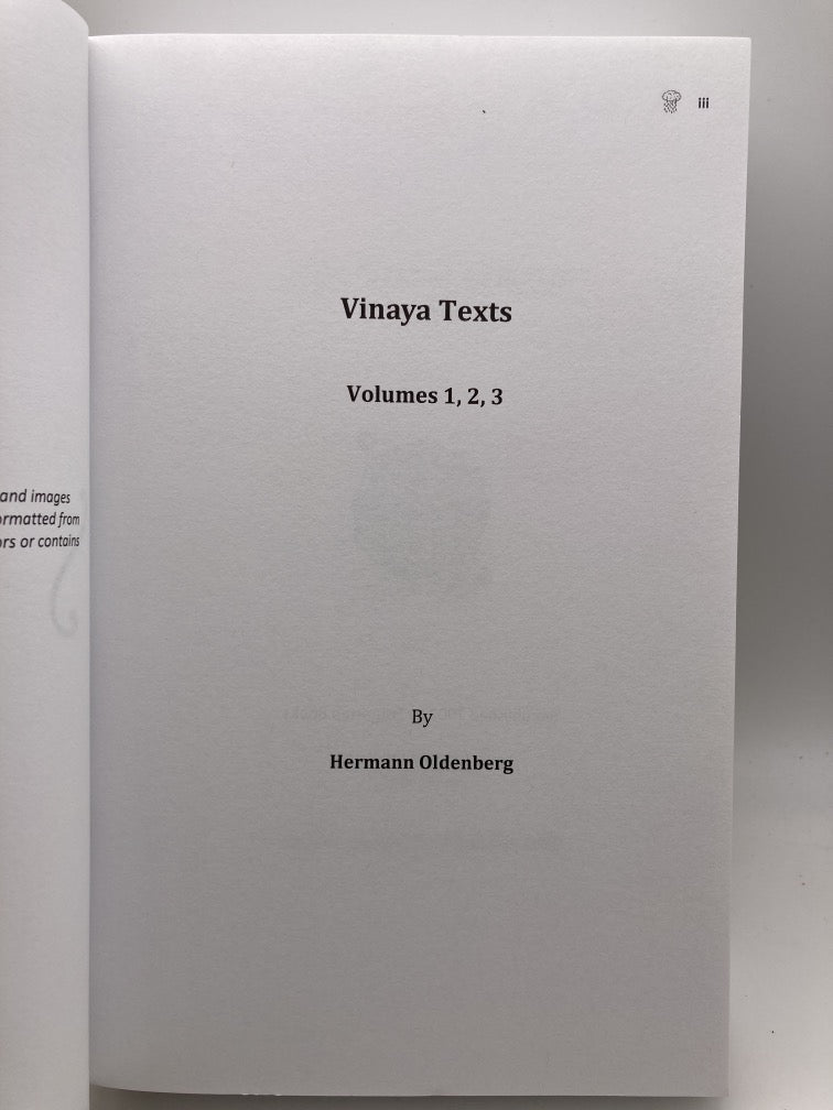 Vinaya Texts: Volumes 1, 2, 3