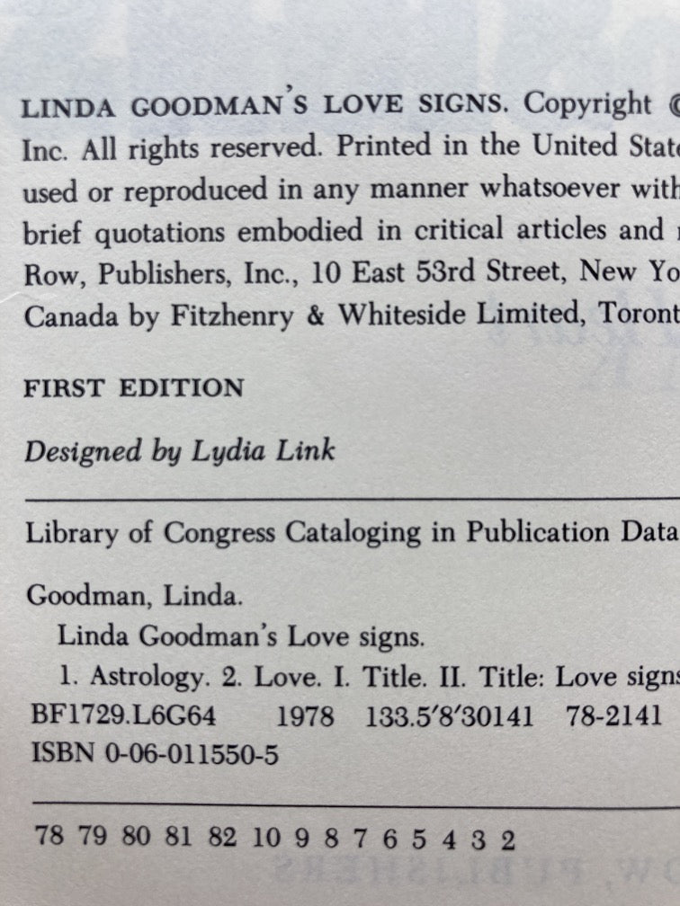 Linda Goodman's Love Signs: A New Approach to the Human Heart