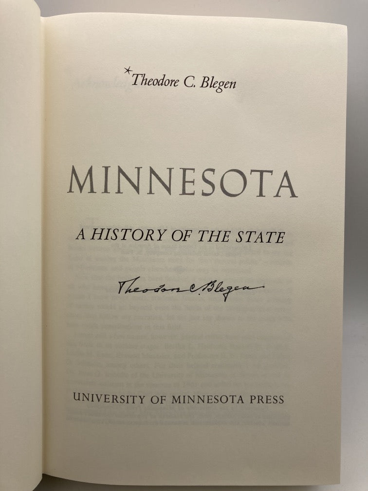 Minnesota: A History of the State (signed first edition)