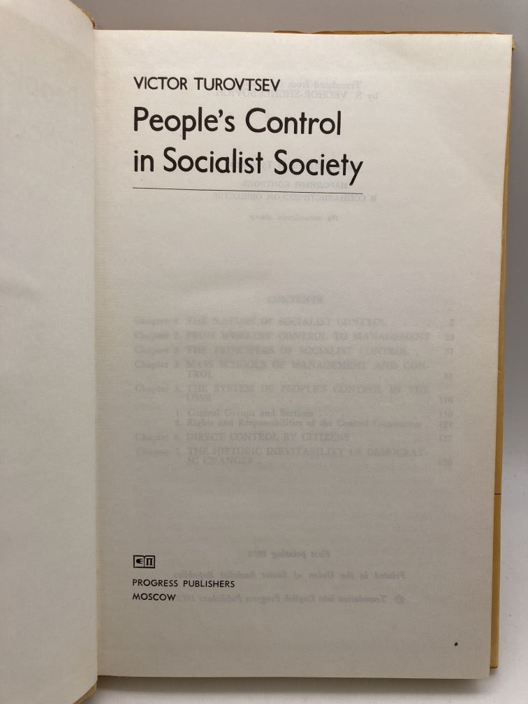 People's Control in Socialist Society