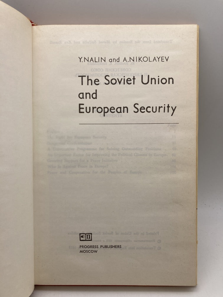 The Soviet Union and European Security