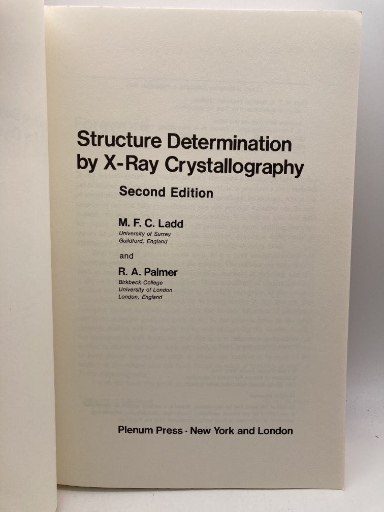 Structure Determination by X-Ray Crystallography