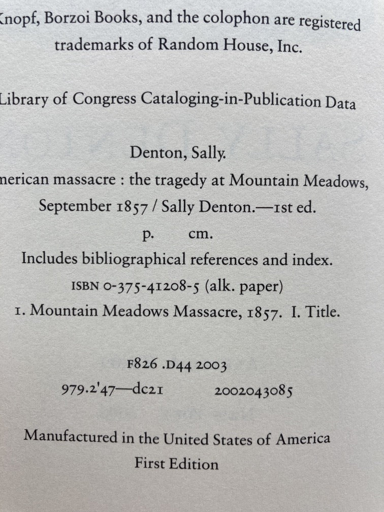 American Massacre: The Tragedy at Mountain Meadows, September 1857