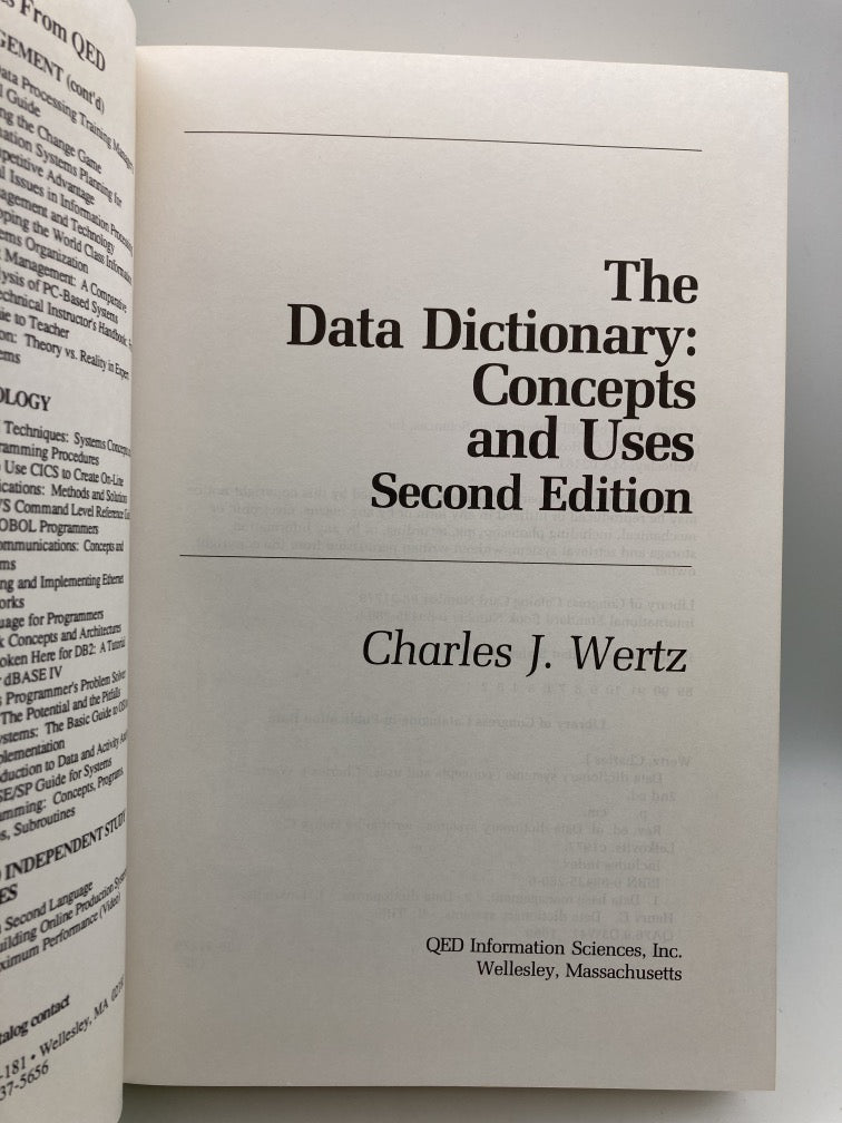 The Data Dictionary Concepts and Uses