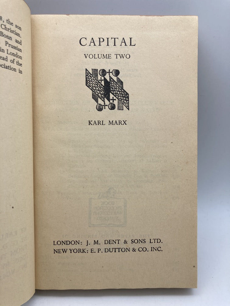 Capital in Two Volumes by Karl Marx (Everyman's Library #848)