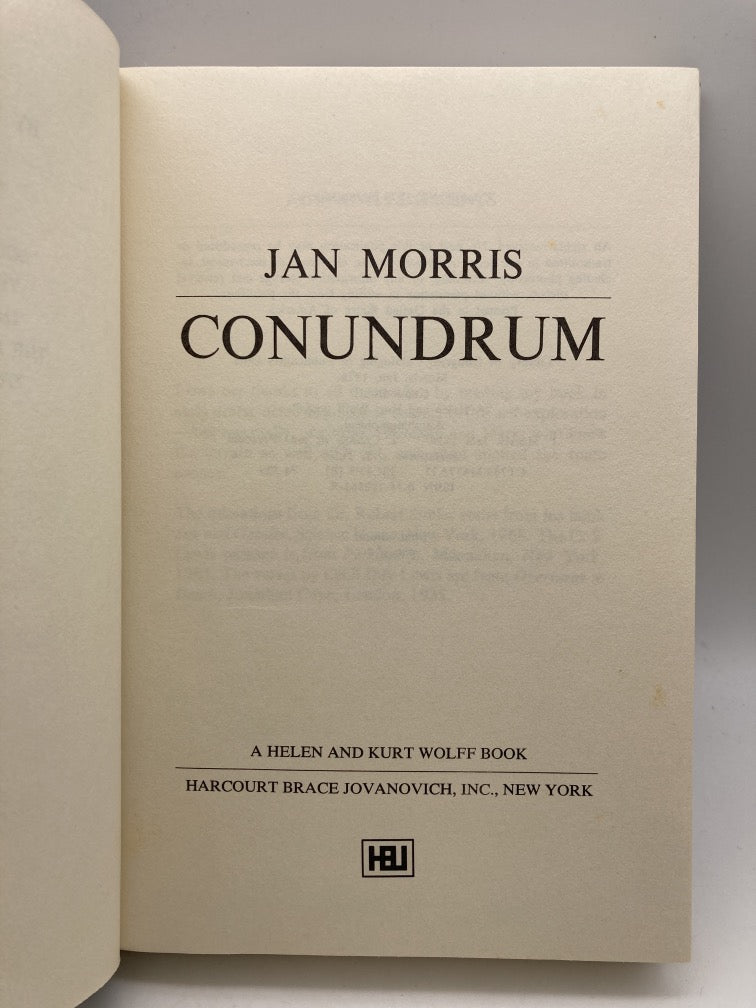 Conundrum: From James to Jan - An Extraordinary Personal Narrative of Transsexualism