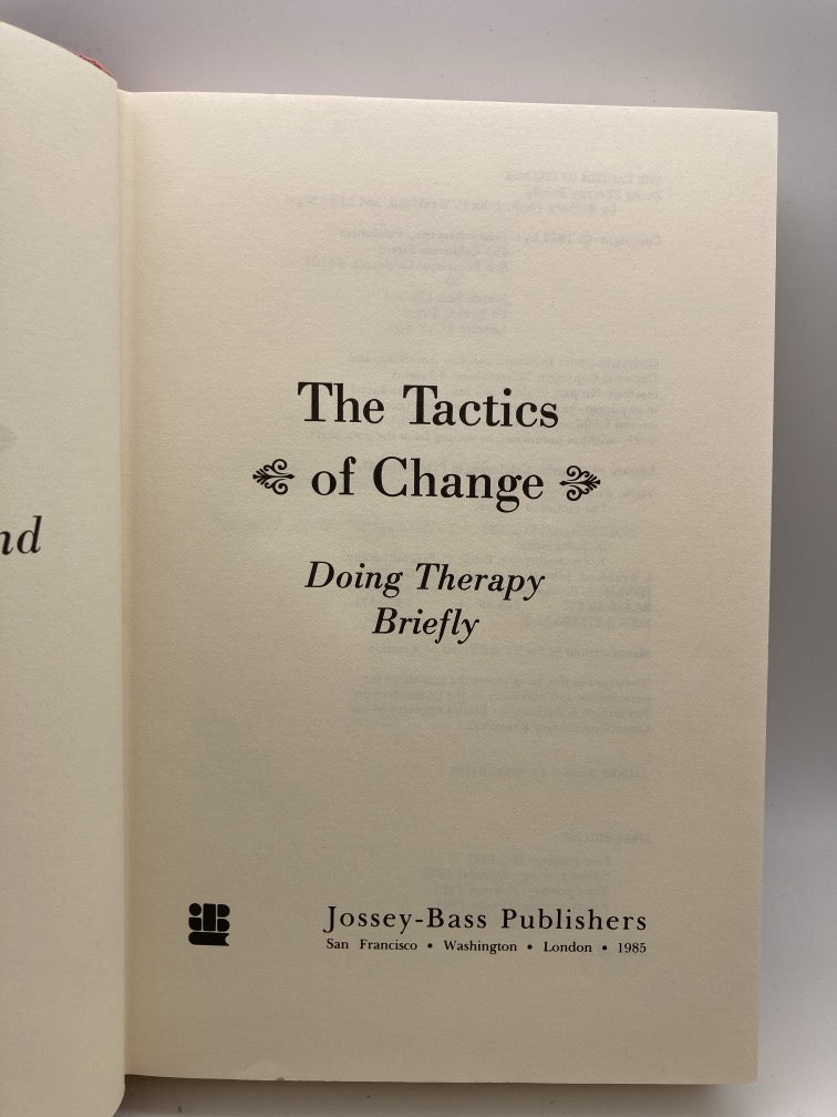 The Tactics of Changes: Doing Therapy Briefly