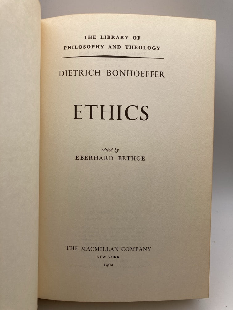 Ethics by Dietrich Bonhoeffer (The Library of Philosophy and Theology)