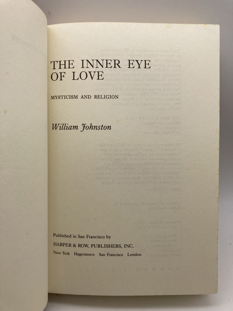 The Inner Eye of Love: Mysticism and Religion