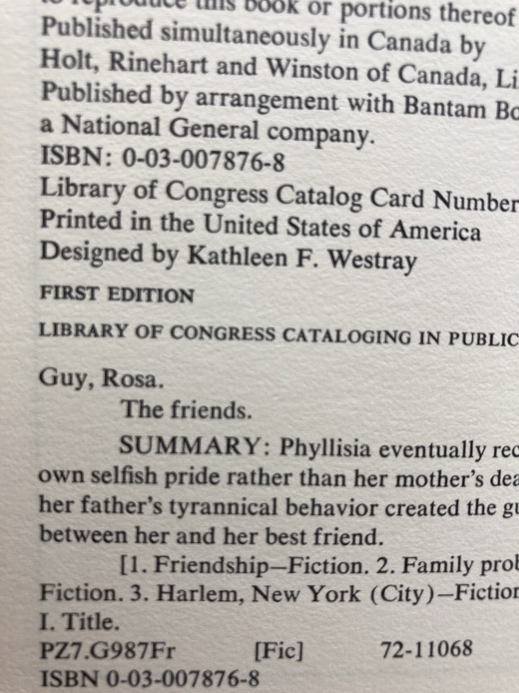 The Friends (signed first edition)